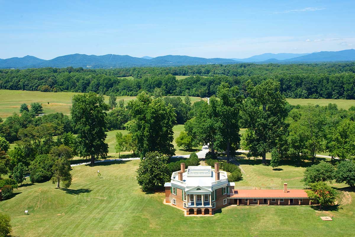 Poplar Forest and a view of the mountains