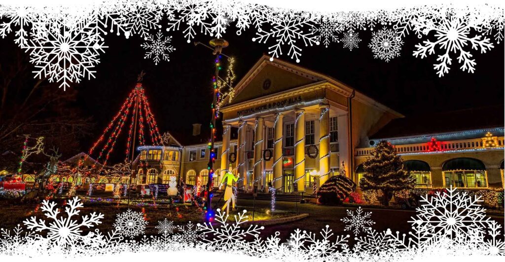 Christmas Lighting at the Elks Home Destination Bedford