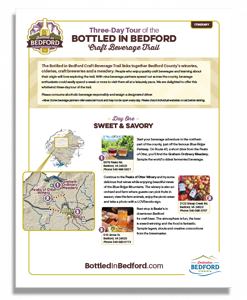 Bottled in Bedford Itinerary graphic